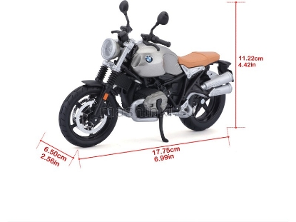 Изображение MAISTO 1/12 Мотоцикл BMW R Nine T Scrambler silver/серебристый