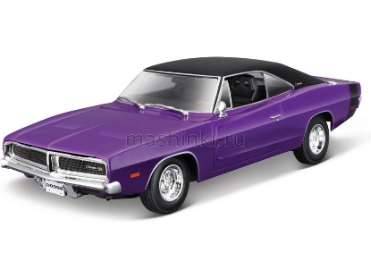 Изображение MAISTO 1/18 DODGE Charger R/T 1969 purple/фиолетовый