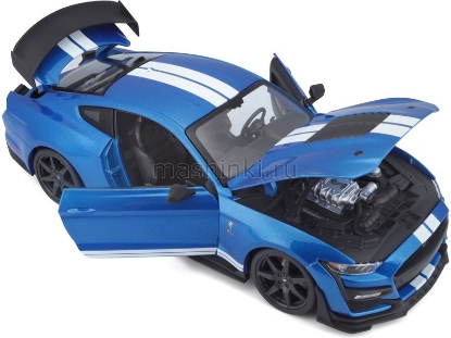 Изображение MAISTO 1/18 FORD Mustang Shelby GT500 2020 met blue/метал. синий