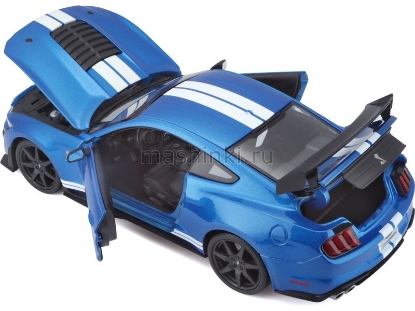 Изображение MAISTO 1/18 FORD Mustang Shelby GT500 2020 met blue/метал. синий