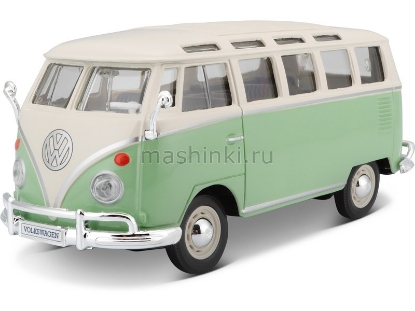 Изображение MAISTO 1/24 VW Van Samba green-cream/бежево-зеленый