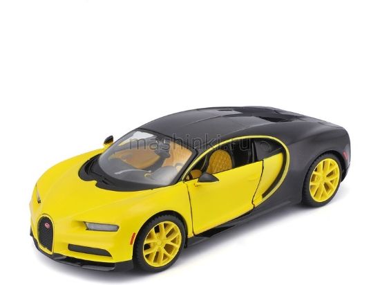 Изображение MAISTO 1/24 BUGATTI Chiron yellow-black/желто-черный