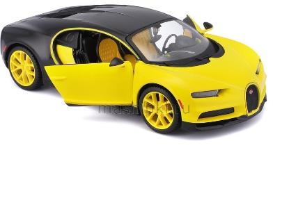 Изображение MAISTO 1/24 BUGATTI Chiron yellow-black/желто-черный