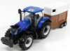 Изображение BBURAGO 1/32 Трактор New Holland + прицеп с бревнами blue/синий