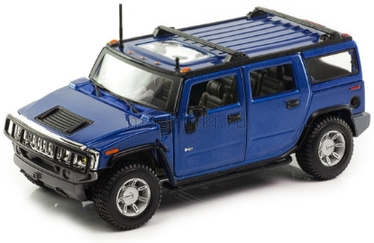 Изображение MAISTO 1/24 HUMMER H2 Suv 2003 met blue/синий