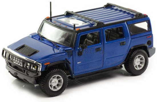 Изображение MAISTO 1/24 HUMMER H2 Suv 2003 met blue/синий