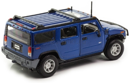 Изображение MAISTO 1/24 HUMMER H2 Suv 2003 met blue/синий