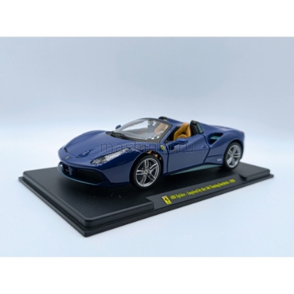 Изображение ALTAYA 1/24 FERRARI 488 Spider 2015 blue (Inspired by the 166 Touring Barchetta 1950)