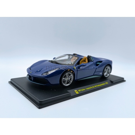 Изображение ALTAYA 1/24 FERRARI 488 Spider 2015 blue (Inspired by the 166 Touring Barchetta 1950)
