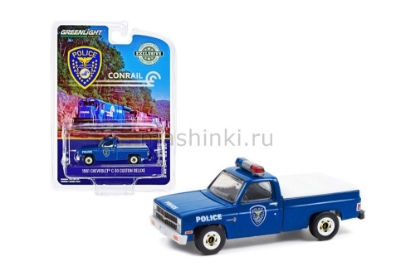 Изображение GREENLIGHT 1/64 CHEVROLET C-10 Custom Deluxe Conrail Police (Rail Corporation) 1981