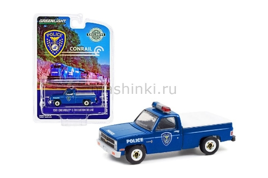 Изображение GREENLIGHT 1/64 CHEVROLET C-10 Custom Deluxe Conrail Police (Rail Corporation) 1981