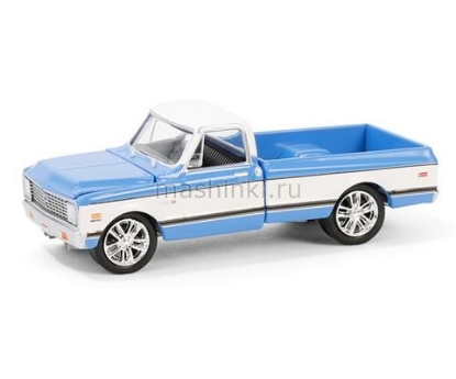 Изображение GREENLIGHT 1/64 CHEVROLET C10 Super Cheyenne Custom Pickup (Palm Beach 2023) 1971 blue