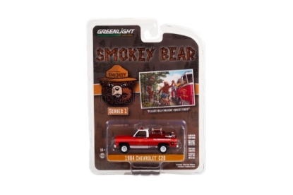 Изображение GREENLIGHT 1/64 CHEVROLET C20 Custom Deluxe with Fire Equipment  (Please! Help Prevent Forest Fires!) 1984