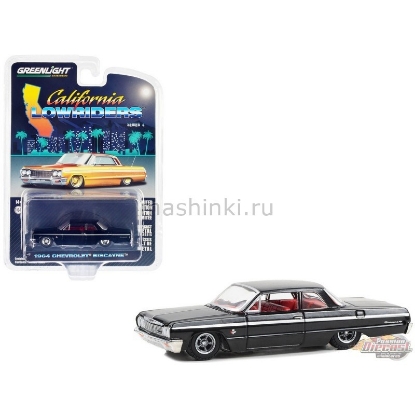 Изображение GREENLIGHT 1/64 CHEVROLET Biscayne 1964 black/red interior