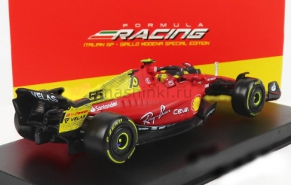 Изображение BBURAGO 1/43 FERRARI F1-75 №55 Scuderia Ferrari Monza GP Italy фигурка пилота C.Sainz Formula 1 2022