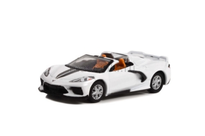 Изображение GREENLIGHT 1/64 CHEVROLET Corvette C8 Stingray Convertible (Lot №1275) 2020 arctic white