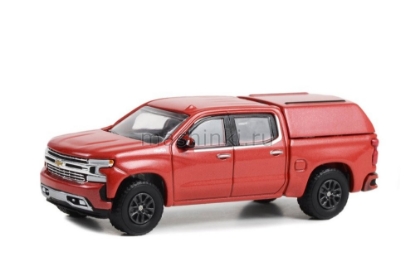 Изображение GREENLIGHT 1/64 CHEVROLET Silverado LTD High Country Camper Shell 2022 cherry red tintcoat