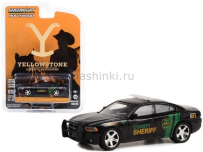 Изображение GREENLIGHT 1/64 DODGE Charger Pursuit County Sheriff Deputy №18 2011 (т/c Йеллоустоун)