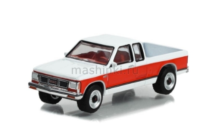 Изображение GREENLIGHT 1/64 GMC S-15 Sierra Classic 4x4 1984 apple red and frost white
