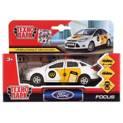 Изображение ТЕХНОПАРК FORD Focus такси 12 см белый