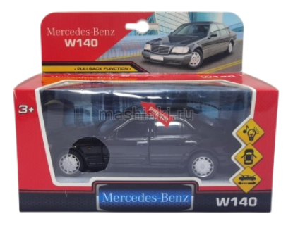 Изображение ТЕХНОПАРК 1/32 MERCEDES-BENZ W140 16 см (свет, звук) черный