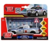 Изображение ТЕХНОПАРК FORD Ranger пикап Полиция 12 см серебристый + 2 дорожных знака
