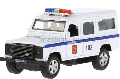 Изображение ТЕХНОПАРК LAND ROVER Defender Полиция 12 см белый