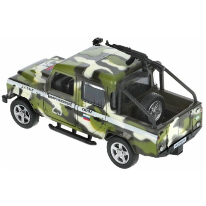 Изображение ТЕХНОПАРК LAND ROVER Defender 110 Pickup 12 см (свет, звук) ВС камуфляж