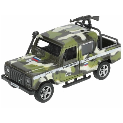 Изображение ТЕХНОПАРК LAND ROVER Defender 110 Pickup 12 см (свет, звук) ВС камуфляж