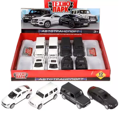 Изображение ТЕХНОПАРК MERCEDES-BENZ G-Class+MERCEDES-BENZ GLE-coupe 12 см в ассорт. б/коробки