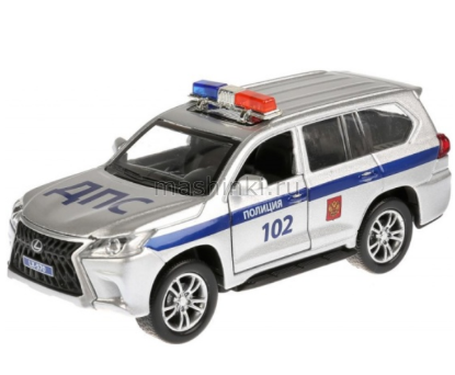 Изображение ТЕХНОПАРК LEXUS LX-570 Полиция 12 см серебристый