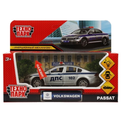Изображение ТЕХНОПАРК VW Passat Полиция 12 см (свет, звук) серебристый