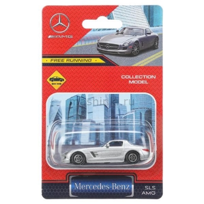 Изображение ТЕХНОПАРК MERCEDES-BENZ SLS AMG 7 см металл. серебристый, блистер