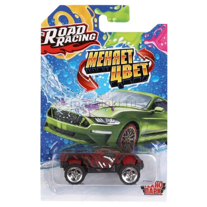Изображение ТЕХНОПАРК Супермашинка меняет цвет ROAD RACING 7,5 см в ассорт. (русиф, пластм. днище)