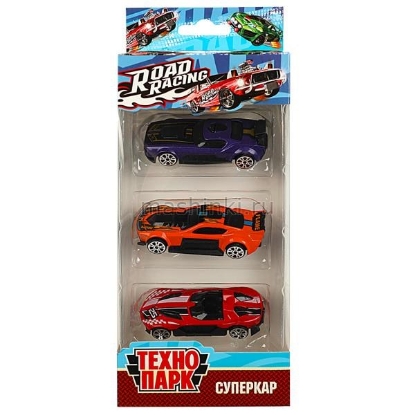 Изображение ТЕХНОПАРК Суперкары набор 3 шт ROAD RACING 7,5 см