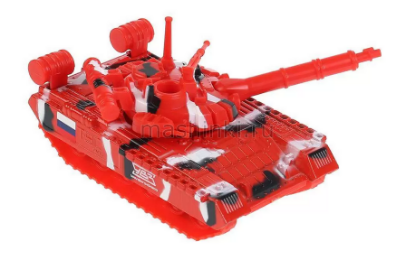Изображение ТЕХНОПАРК Танк T-90 металл 12 см красный камуфляж