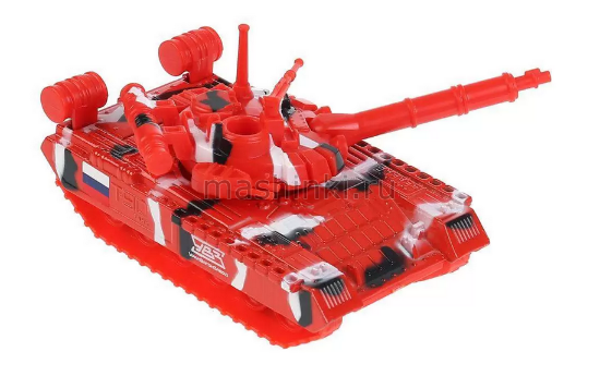 Изображение ТЕХНОПАРК Танк T-90 металл 12 см красный камуфляж