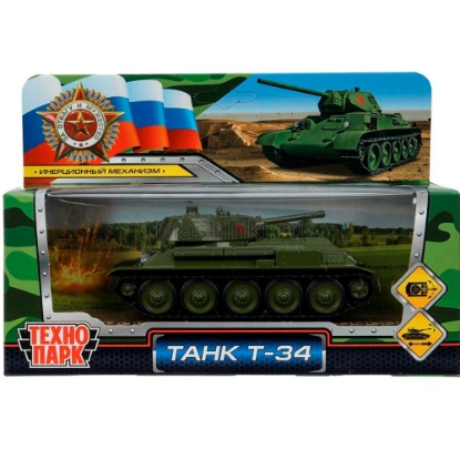 Изображение ТЕХНОПАРК Танк T-34 Красная звезда 12 см металл. хаки