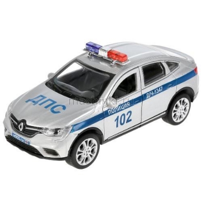 Изображение ТЕХНОПАРК RENAULT Arkana Полиция 12 см (свет, звук) серебристый
