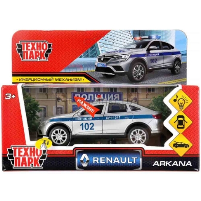 Изображение ТЕХНОПАРК RENAULT Arkana Полиция 12 см (свет, звук) серебристый