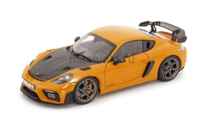 Изображение NOREV 1/18 PORSCHE 718 Cayman GT4 RS Weissach Pack (982C) 2023 bahama yellow