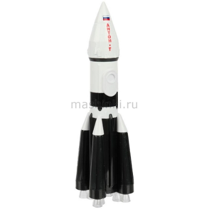 Изображение ТЕХНОПАРК Космос: ракета 18 см (свет, звук, люк) бело-черный