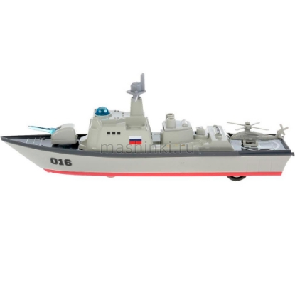 Изображение ТЕХНОПАРК Корабль крейсер ВМФ 18 см (свет, звук) металл. в ассорт.