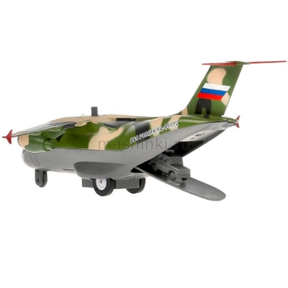 Изображение ТЕХНОПАРК Самолет военно-транспортный 20 см (свет, звук, люк) камуфляж