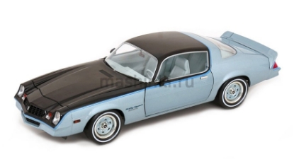 Изображение GREENLIGHT 1/18 CHEVROLET Camaro Rally Sport 1978 light blue metallic/black