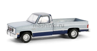 Изображение GREENLIGHT 1/64  GMC Sierra Classic K2500 пикап 1985 silver/midnight blue