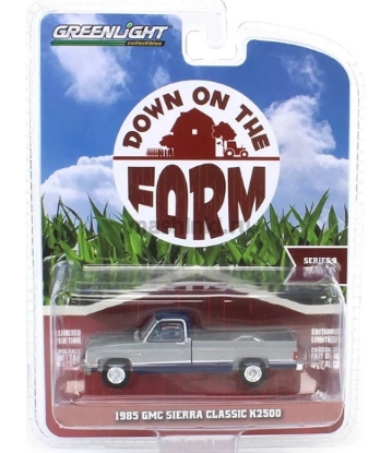 Изображение GREENLIGHT 1/64  GMC Sierra Classic K2500 пикап 1985 silver/midnight blue