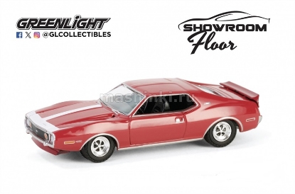Изображение GREENLIGHT 1/64 AMC Javelin AMX 1971 matador red/white hood stripe