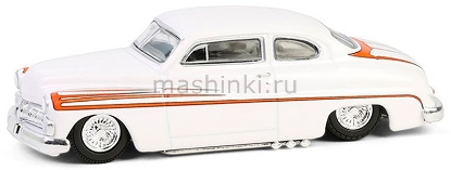 Изображение GREENLIGHT 1/64 MERCURY Eight Coupe 1950 matte white with metallic orange scallops