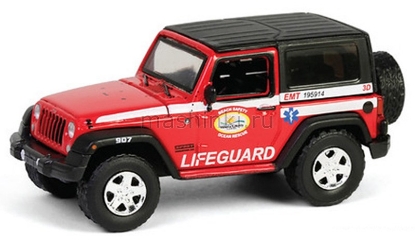Изображение GREENLIGHT 1/64 JEEP Wrangler 4x4 Volusia County Florida Beach Safety Ocean Rescue Lifeguard/EMT 2011
